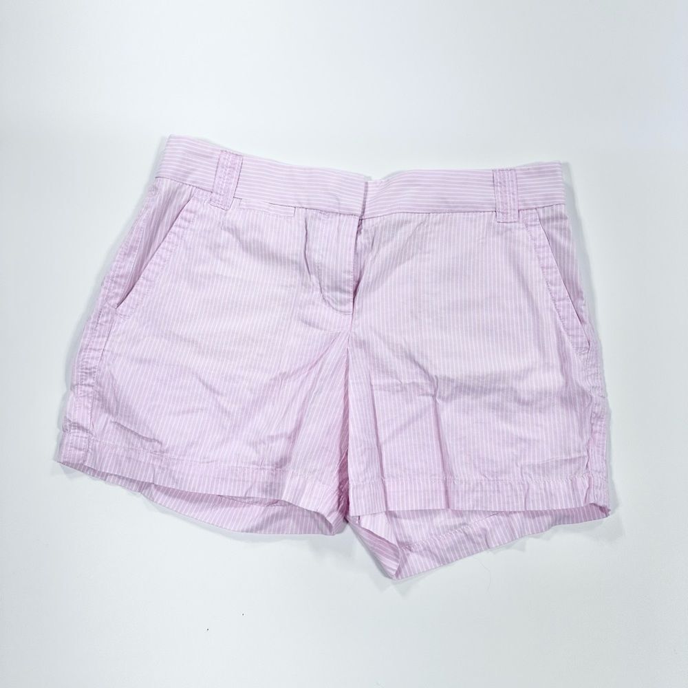 Jcrew cotton city fit pink pinstripe shorts 6